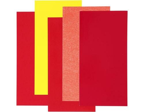 Creativ Company Deko-Folie Glas + Metall 5 Blatt, 10 x 20 cm, rot/gelb/orange