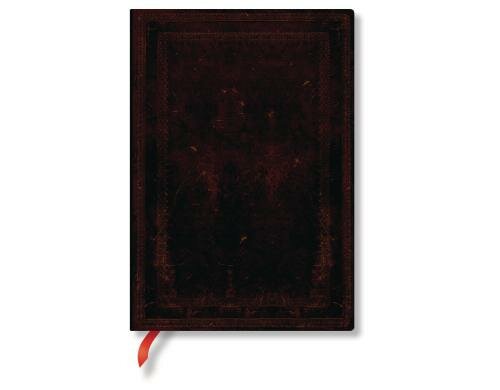 Paperblanks Flexis Notizbuch Midi Schwarzes Marokkoleder Schlicht