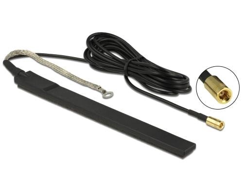 Delock DAB+ Antenne, 174-240Mhz, 23dBi, 5V SMB Anschluss, 3m Kabel, Rundstrahl, Kleben