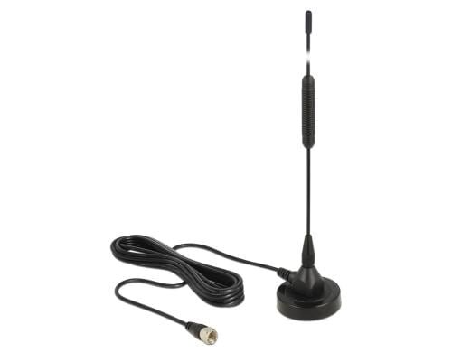 Delock DAB+ Antenne, 174-240Mhz, passiv F-Stecker, 36.5cm, Outdoor, 2m Kabel