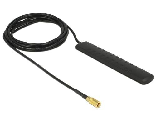 Delock DAB+/DVB-T2 Antenne, 174-690Mhz SMB Anschluss, 2m Kabel, Rundstrahl, Kleben