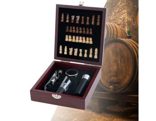 Schach und Wein Geschenkset
