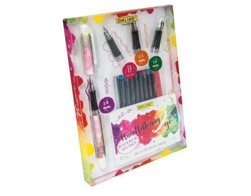 Online Handlettering Set Squiggle 1.4mm Schreiber, 3 Feder, 10 Farben, 1 NB