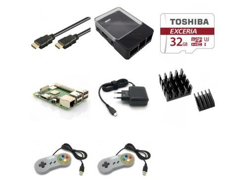 Raspberry Pi 3 Typ B+ RetroPie Starterkit Inkl.Pi 3B+,Netzteil,32 GB,2xControlle,Case