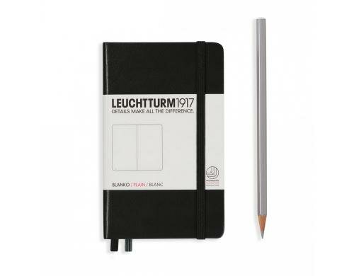 Leuchtturm Notizbuch Pocket A6 blanko schwarz, 185 Seiten