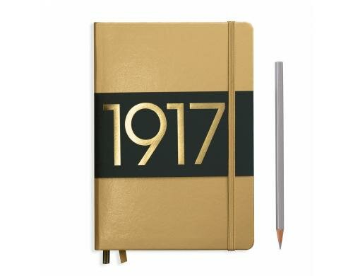 Leuchtturm Notizbuch Metallic E. A5 blanko gold, 251 Seiten