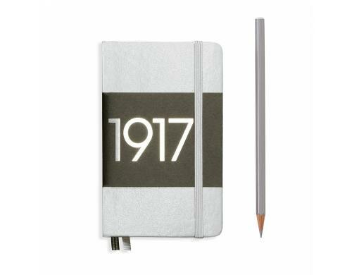 Leuchtturm Notizbuch Metallic E. A6 dotted silber, 187 Seiten