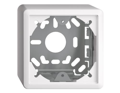 Feller EDIZIOdue Sockel 54mm, AP für R+M Kappe mit Befestigungslöcher, weiss