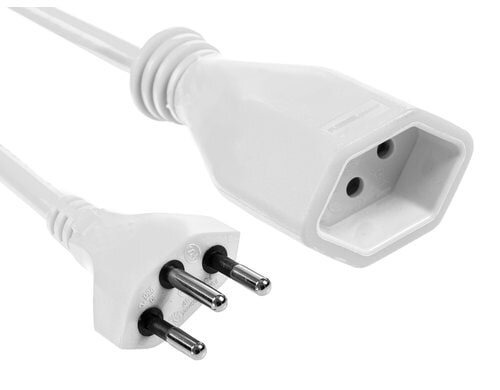 FURBER.power Kunststoff-Verlängerungskabel 1m, weiss, 3-polig, T12/T13