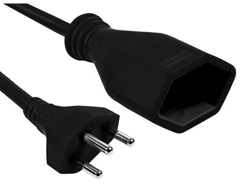 FURBER.power Kunststoff-Verlängerungskabel 3m, schwarz, 3-polig, T12/T13
