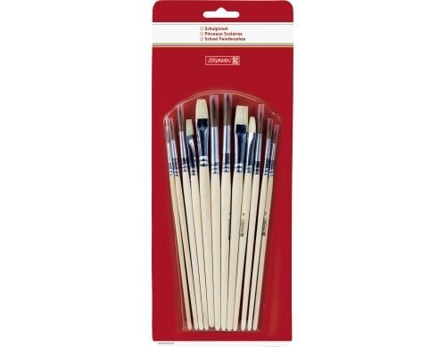 Brunnen Pinsel-Set 12 Pinsel, Naturholz