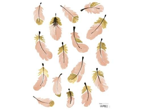 Wandtattoo 18x24cm Flamingo Pink Feathers