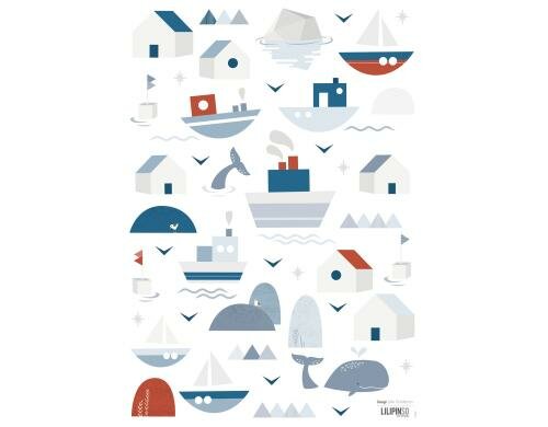 Wandtattoo A3 Wild islands Boats and Houses