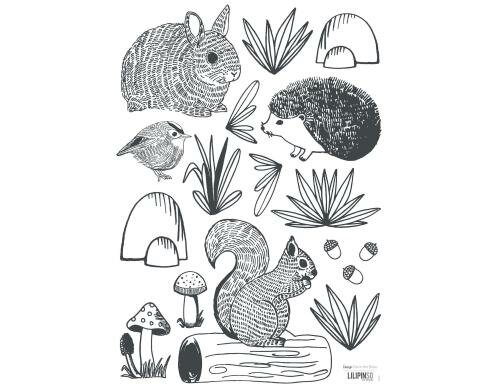 Wandtattoo A3 Enchanted Forest Animals