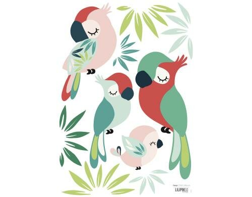 Wandtattoo A3 Tropica Parrots