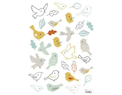 Wandtattoo A3 Woodland Birds