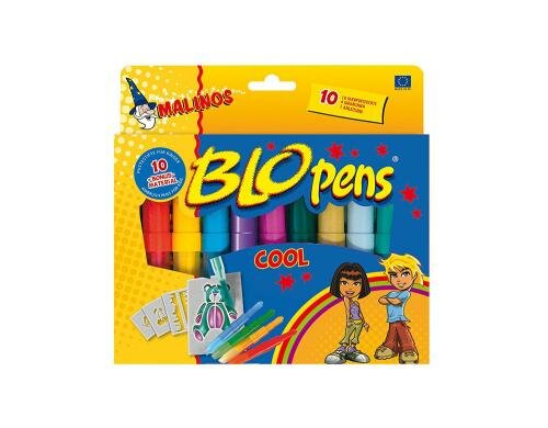 Malinos Blopens Airbrush-Stifte Cool 10 Blopens, 4 Schablonen