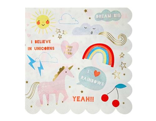 Meri Meri Servietten Unicorn 165x165mm Grösse 165x165mm, 16 Stück