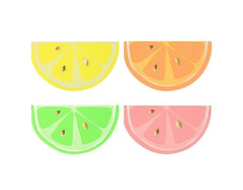 Meri Meri Servietten Neon Citrus 4er Set Grösse 140x75mm, 16 x 4er Set