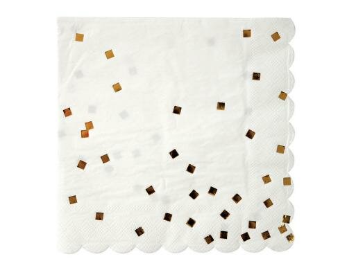 Meri Meri Servietten Konfetti Gold gross Grösse 165x165mm, 16 Stück