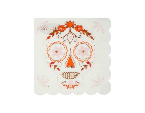 Meri Meri Servietten Totenkopf Grösse 254x254mm, 16 Stück