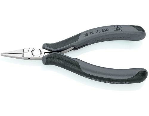 Elektronik-Greifzange ESD spiegelpoliert 115 mm flache, breite Backen