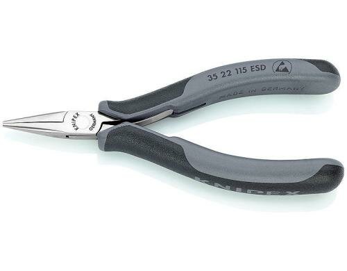 Elektronik-Greifzange ESD spiegelpoliert 115 mm flach-runde Backen