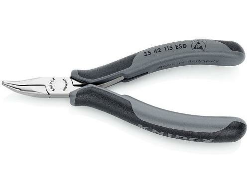 Elektronik-Greifzange ESD spiegelpoliert 115 mm flach-runde Backen