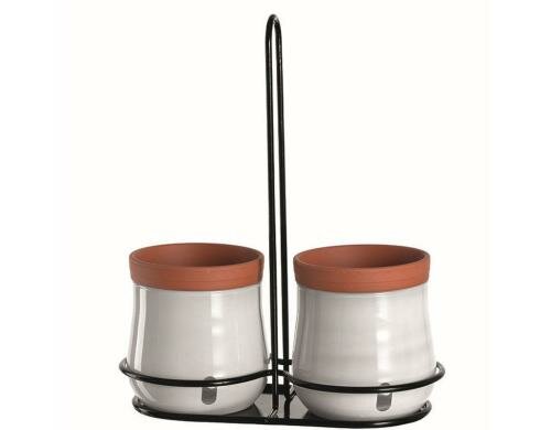 Leonardo Pflanzentopf 2 Stück mit Halterung 1x 5tlg Set, Grösse: 43x35x18cm