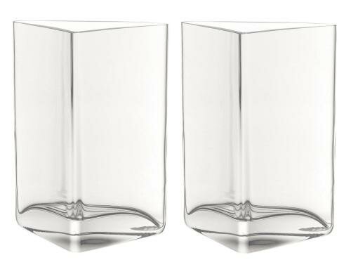 Leonardo Vase Centro Dreieck 23cm klar 2 Stück, HxLxB: 23x18x10cm