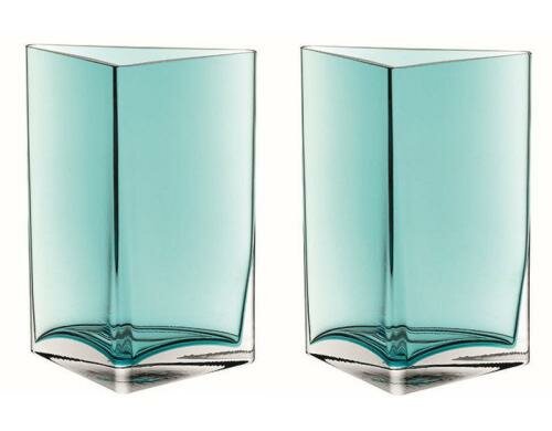 Leonardo Vase Centro Dreieck 23cm türkis 2 Stück, HxLxB: 23x18x10cm