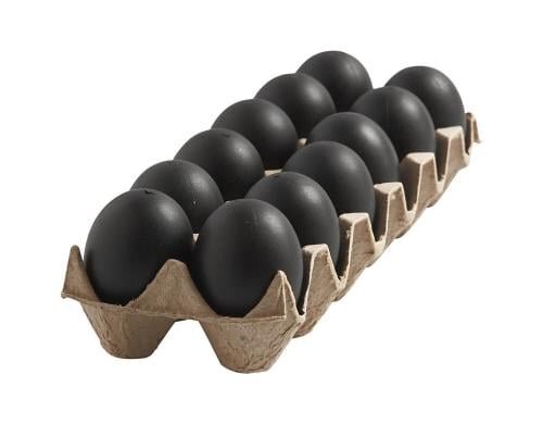 Creativ Company Ostereier schwarz 12 Stück, Loch in der Spitze