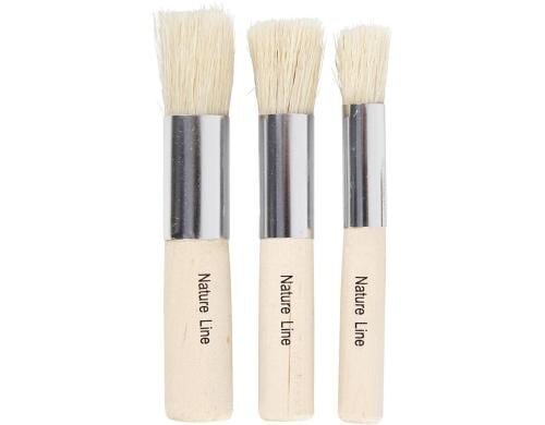 Creativ Company Schablonierpinsel 3 Stück, 1 + 14 + 17 mm, Schweineborsten