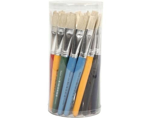 Creativ Company Flachpinsel Kinder 15 mm 30 Stück, Schweineborsten