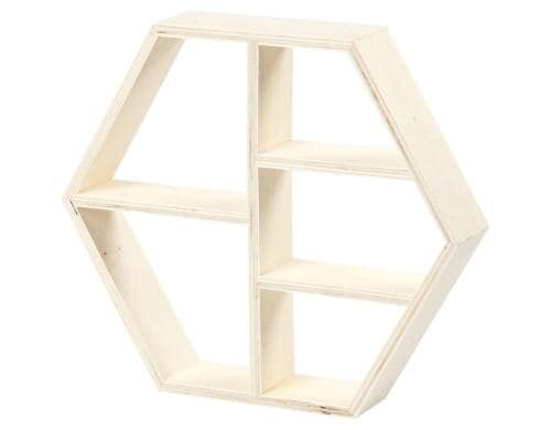 Creativ Company Holzregal 6-eck 25 x 28.5 x 5 cm