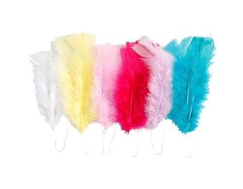 Creativ Company Federn mit Draht (Truthahn) Frühlingsfarben, 18 Bündel