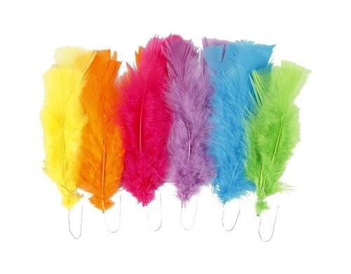 Creativ Company Federn mit Draht (Truthahn) kräftige Farben, 18 Bündel