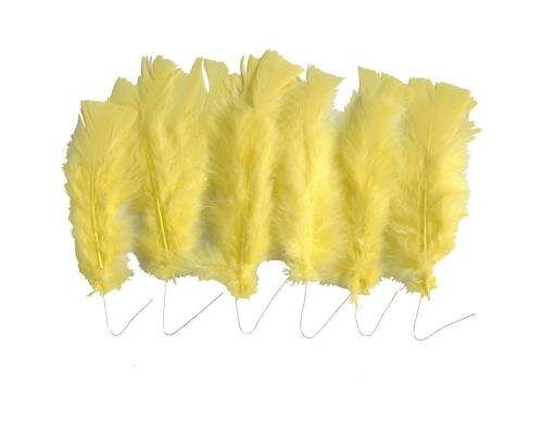 Creativ Company Federn mit Draht (Truthahn) gelb, 18 Bündel