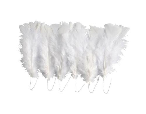 Creativ Company Federn mit Draht (Truthahn) weiss, 18 Bündel
