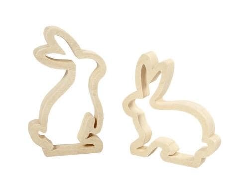 Creativ Company Osterhasen Sperrholz 2 Stück, 14 x 13 x 2 cm