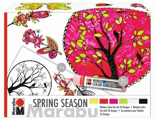 Marabu Window Color Set 6 Farben, Malvorlagen A4 und A3