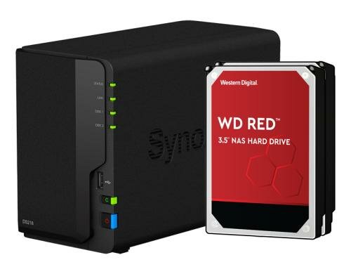 Synology DS218, 2-bay NAS inkl. 2x 6TB HDD WD RED