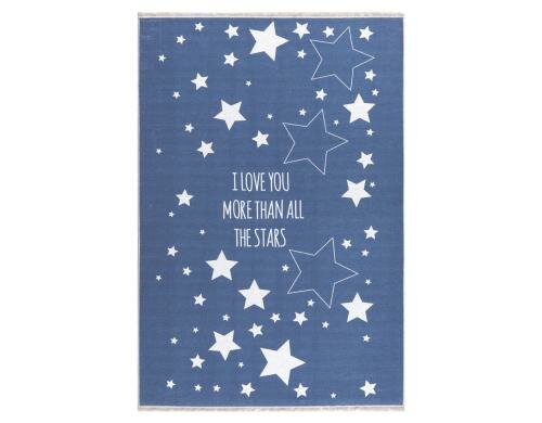 Livone Teppich Love You Stars 100x160 cm blau/weiss