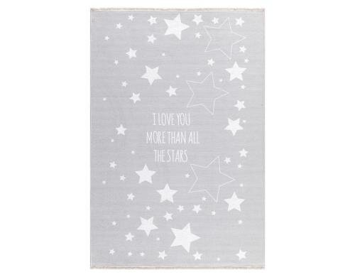 Livone Teppich Love You Stars 100x160 cm silbergrau/weiss