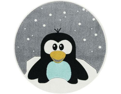 Livone Teppich Pinguin Elliot 133 cm silbergrau/multi