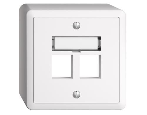 Feller EDIZIOdue Keystone Montage Set AP 2-fach, Auslass gerade, 878 141 000