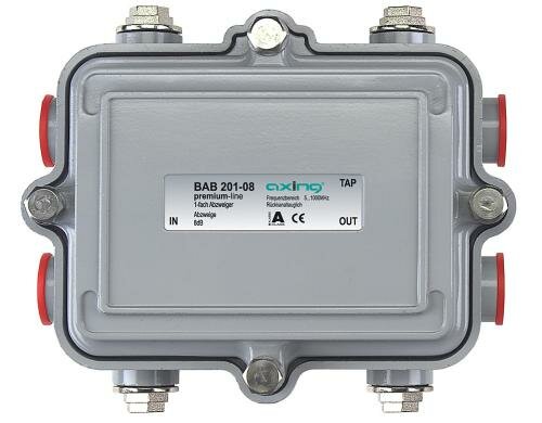 Axing BAB 201-08 1-fach Abzweiger, 8 dB, 51006 MHz, OD