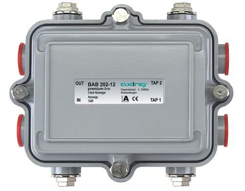 Axing BAB 202-12 2-fach Abzweiger, 12 dB, 51006 MHz, OD