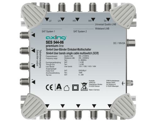 Axing SES 544-06 Einkabel-Multischalter , 5 in 4 x 4