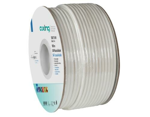 Axing SKB 75-01 Mini-Koaxialkabel, 100m, Weiss, Eca